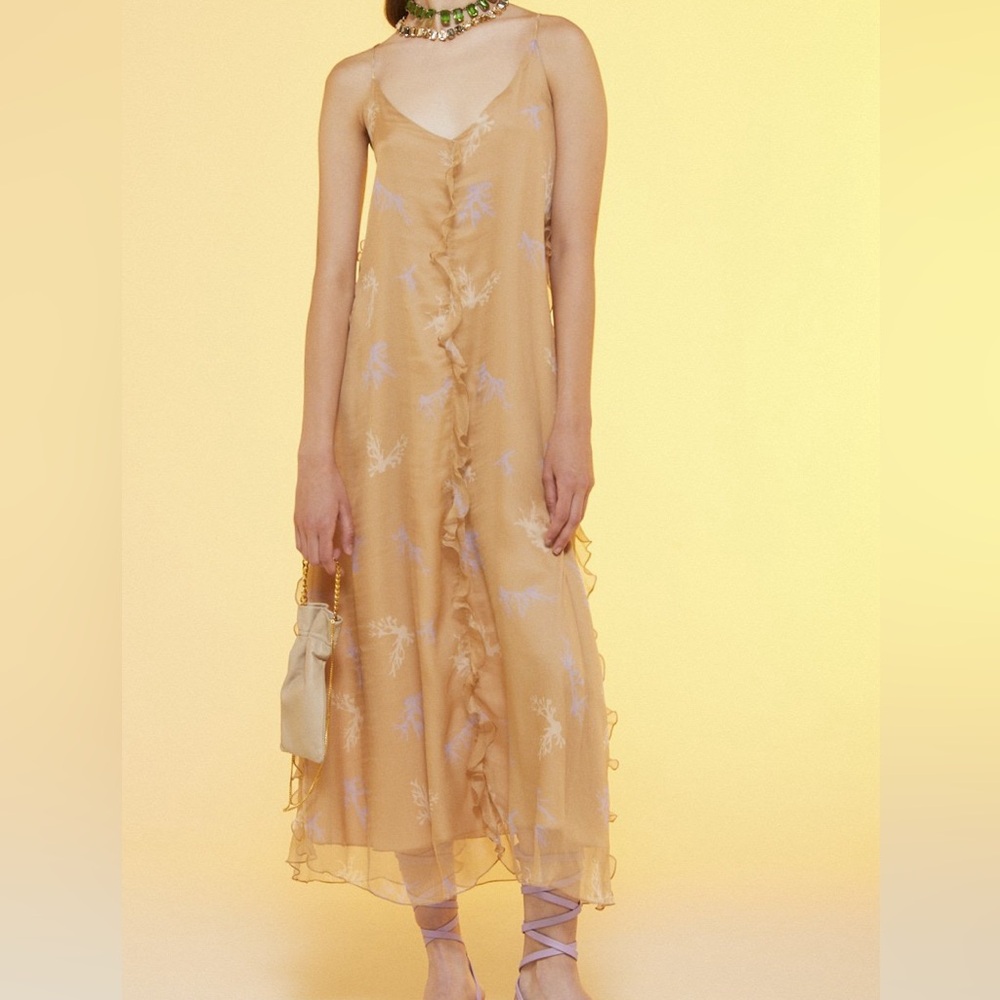 Ottod’ame silk long dress-nude
